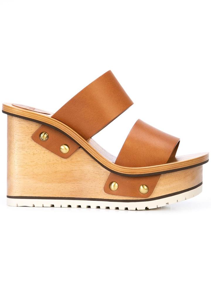 Chloé Wedge Sandals - Brown