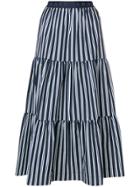 P.a.r.o.s.h. Striped Midi Skirt - Blue