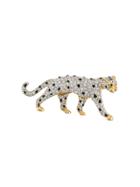 Susan Caplan Vintage 1990s Embellished Panther Brooch - White