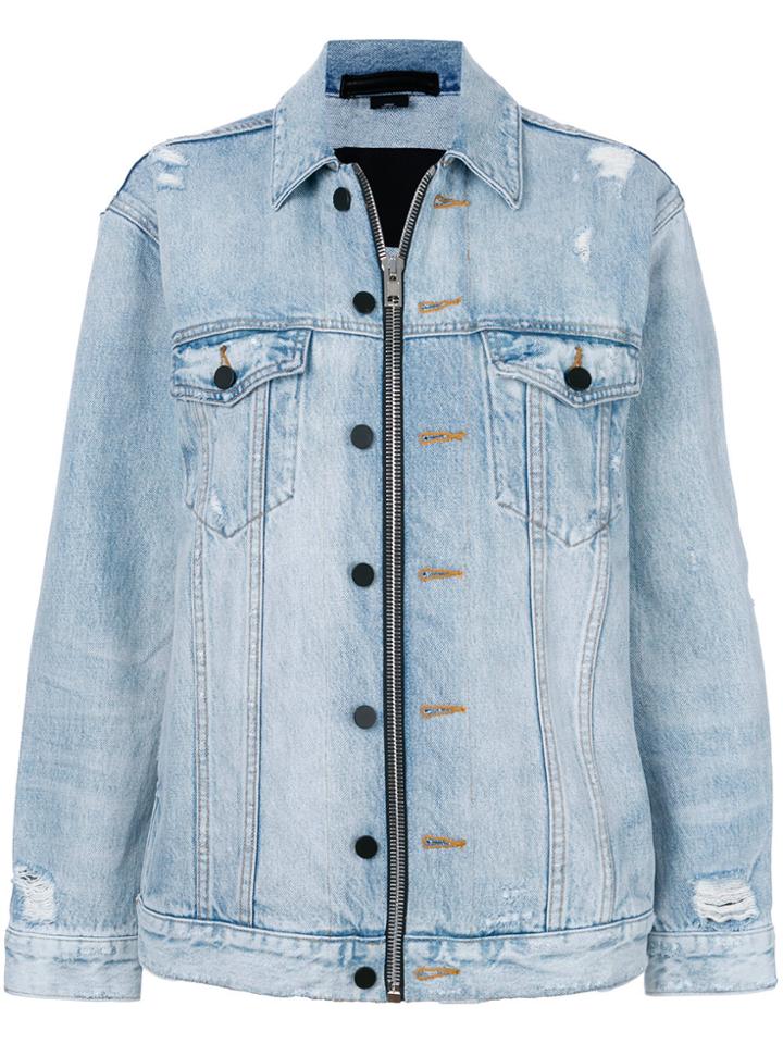 Alexander Wang Daze Zip Denim Jacket - Blue