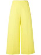 Msgm - Cropped Flared Trousers - Women - Cotton - 42, Women's, Yellow/orange, Cotton