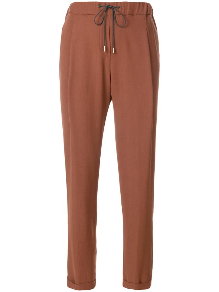 Fabiana Filippi Drawstring Cropped Trousers - Brown