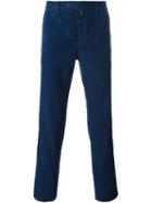 Kiton Classic Chinos, Men's, Size: 36, Blue, Cotton/spandex/elastane