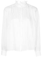 Frame Ruffle Collar Shirt - White