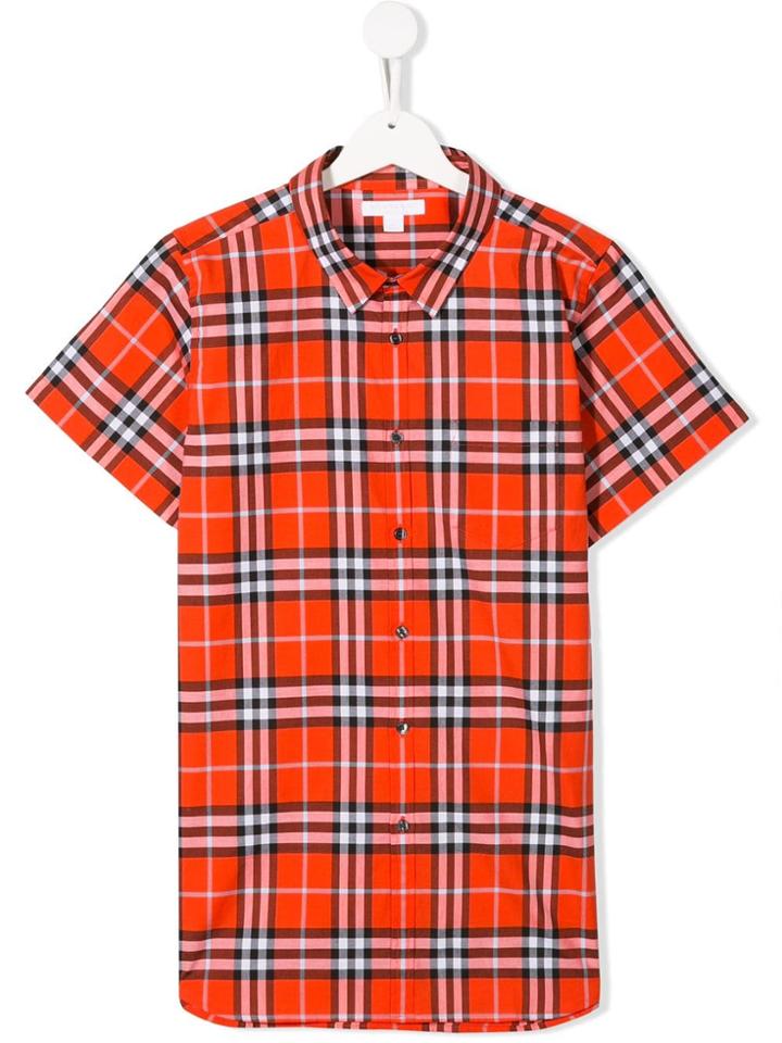 Burberry Kids Check Short-sleeve Shirt - Red