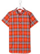 Burberry Kids Check Short-sleeve Shirt - Red