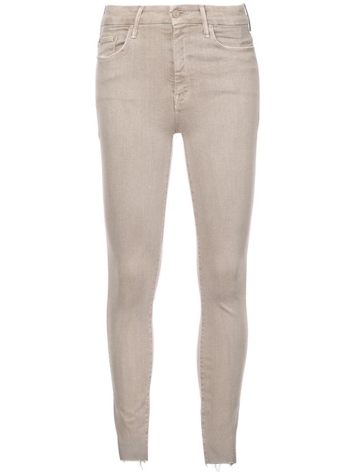Mother Raw Cuff Skinny Jeans - Neutrals