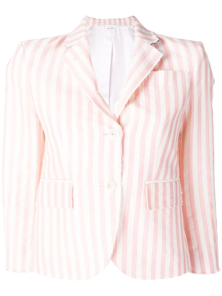 Thom Browne Wide Stripe Raw-edge Sport Coat - Pink