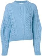 Stella Mccartney Eyewear Cable Knit Sweater - Blue