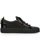 Giuseppe Zanotti Design Frankie Low Sneakers, Men's, Size: 43.5, Black, Silk/leather