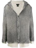 Avant Toi Layered Hooded Cardigan - Grey