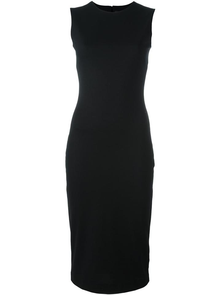 Dsquared2 Fitted Mid-length Dress, Women's, Size: Xl, Black, Polyamide/polyester/spandex/elastane/virgin Wool