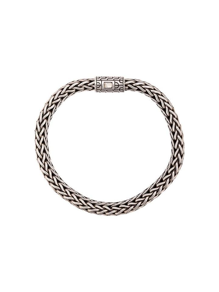 John Hardy Silver Classic Chain Flat Chain Bracelet - Metallic