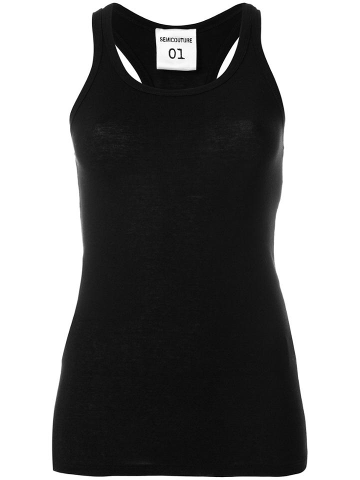 Semicouture Fitted Tank Top - Black
