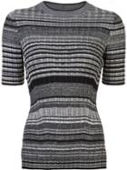 Helmut Lang Striped Knitted Top - Grey
