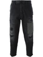 Diesel Distressed Carrot-fit Jeans, Men's, Size: 33, Black, Cotton/spandex/elastane
