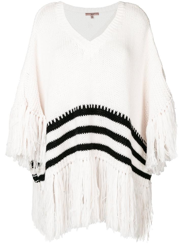 Ermanno Scervino Striped Fringed Jumper - White