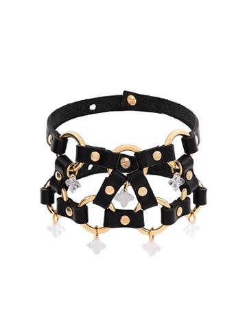 Absidem Embellished Choker Necklace - Black
