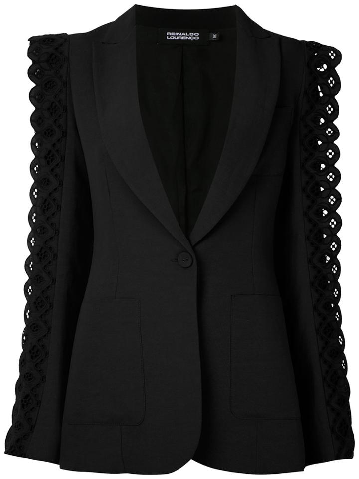 Reinaldo Lourenço Blazer Manga Bordada - Black