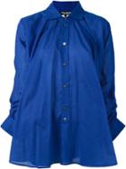 Junya Watanabe Comme Des Garçons Oversized Pleated Shirt, Women's, Size: S, Blue, Cotton