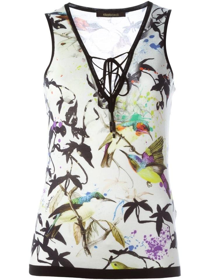 Roberto Cavalli Bird Print Tank Top