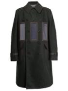 Junya Watanabe Comme Des Garçons Man Window Panel Coat, Men's, Size: Medium, Green, Polyester/wool