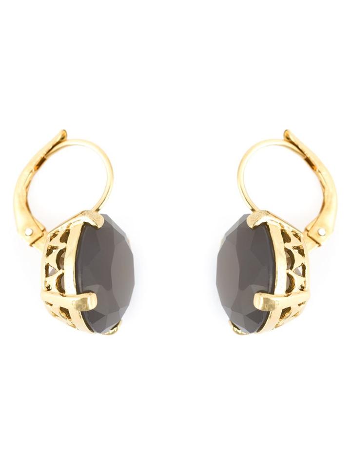 Wouters & Hendrix Grey Agate Earrings - Pink & Purple