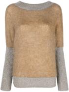 Alberta Ferretti Lurex-trim Sweater - Nude & Neutrals
