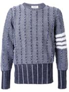 Thom Browne Striped Arm Sweater, Men's, Size: 3, Blue, Wool