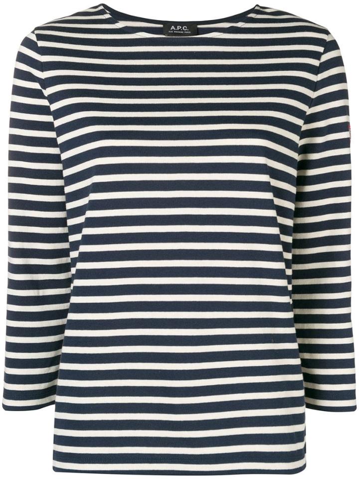 A.p.c. Classic Striped Jumper - Blue