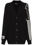Y-3 Logo Intarsia Wool Cardigan - Black