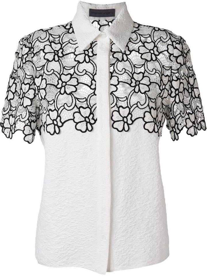 Emanuel Ungaro Contrast Lace Panel Shirt