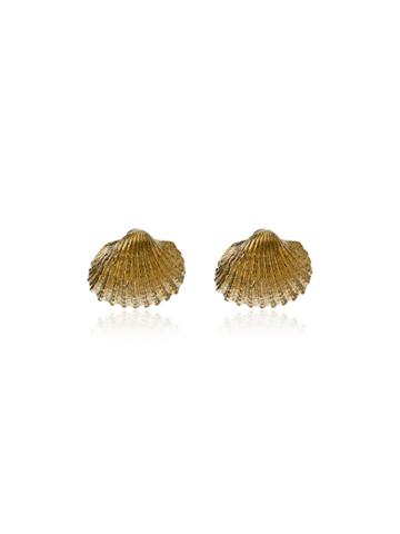 Tohum Small Beach Shell Earrings - Metallic