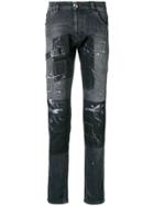 Philipp Plein Gothic Plein Super Straight Cut Jeans - Grey
