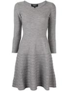 Paule Ka Textured Detail Knitted Dress - Grey