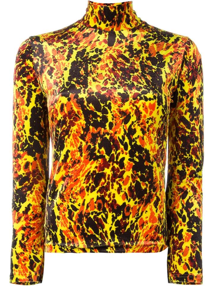 Jean Paul Gaultier Vintage Velvet Print Top - Black