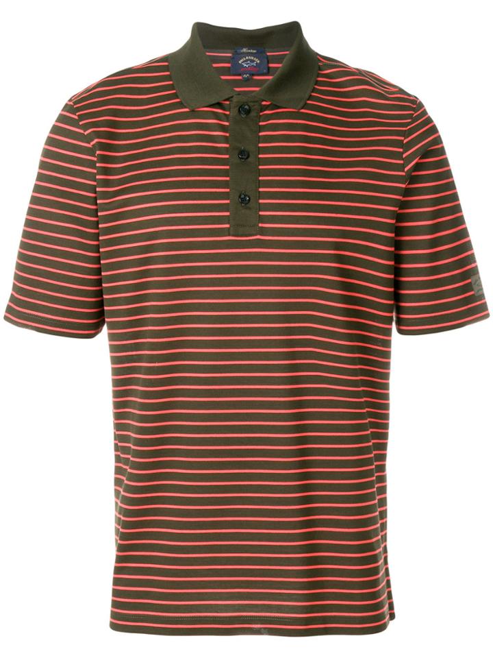 Paul & Shark Striped Polo Shirt - Green