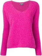 N.peal Ribbed Boxy V-neck Sweater - Pink