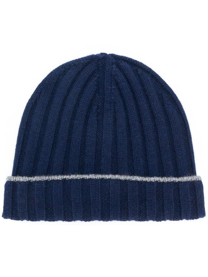 Brunello Cucinelli Ribbed Beanie - Blue