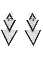 Elise Dray Drop Triangle Diamond Earrings, Women's, Metallic