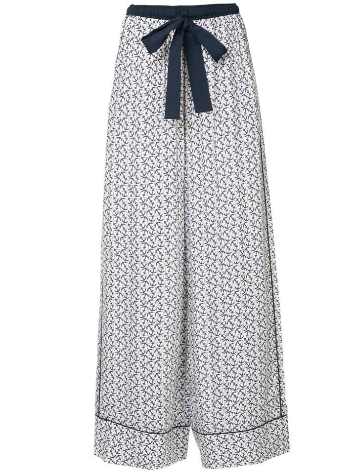 The Upside Anchor Print Wide Leg Trousers - White