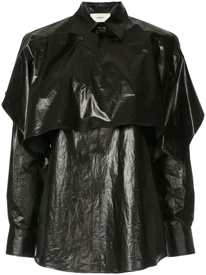 Ports 1961 Sheen Layered Shirt - Black