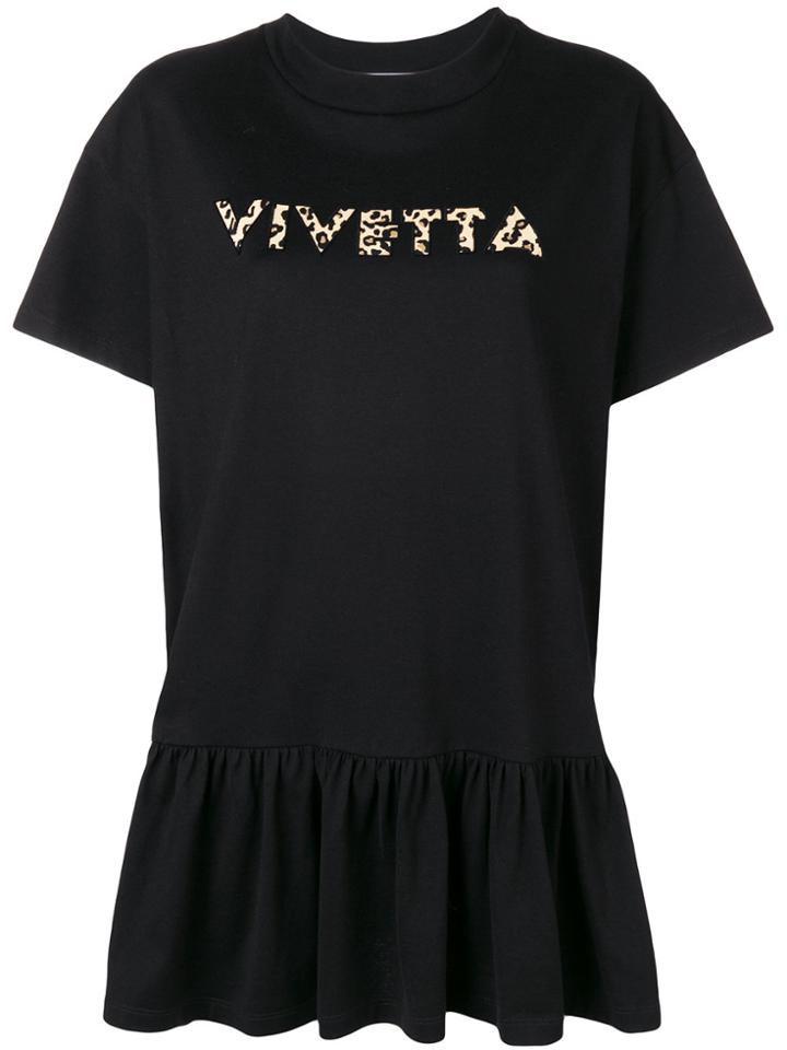 Vivetta Oversized Frill-hem T-shirt - Black