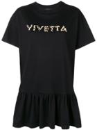 Vivetta Oversized Frill-hem T-shirt - Black