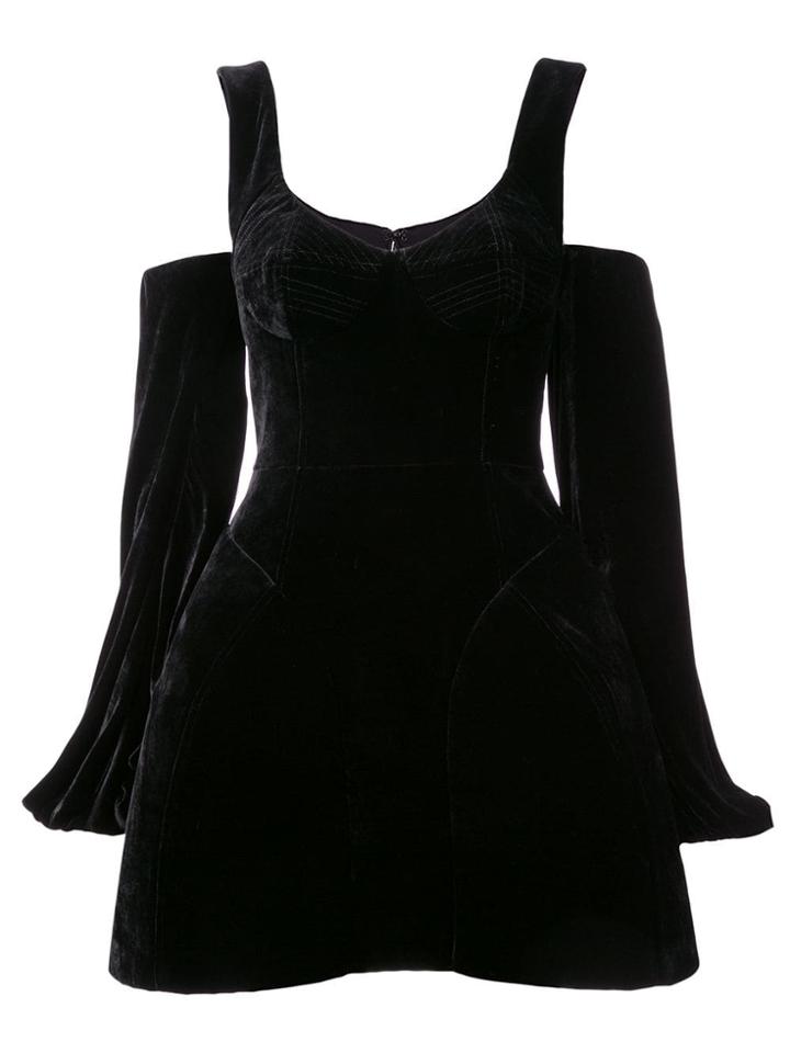 Vera Wang Cold Shoulder Flared Dress - Black