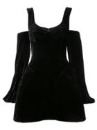 Vera Wang Cold Shoulder Flared Dress - Black
