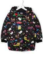 Dolce & Gabbana Kids 'back To School' Padded Coat, Girl's, Size: 10 Yrs, Black