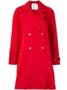 Chanel Pre-owned Cc Button Trench Coat - Red