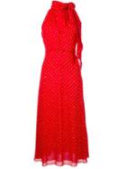 Saint Laurent Glitter Embellished Dress, Women's, Size: 34, Red, Silk