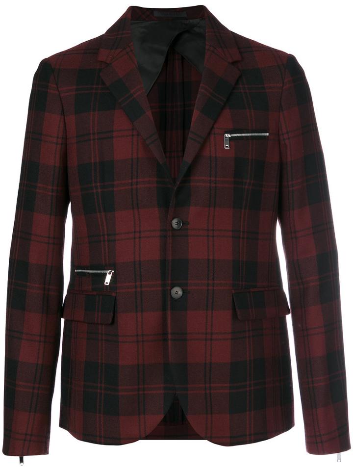 Valentino - Tartan Jacket - Men - Cupro/wool - 50, Black, Cupro/wool